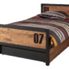 De ALEX-combinatie bestaat uit een bed 90x200cm, lattenbodem kader 13l en lade rolbed