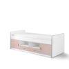 Deze BONNY-combinatie bestaat uit het licht roze kajuitbed met de bijhorende lattenbodem.
