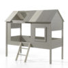 Deze CHARLOTTE combinatie in beige en zandgrijs bestaat uit een boomhutbed (90x200) met bijhorende rollatten bodem.