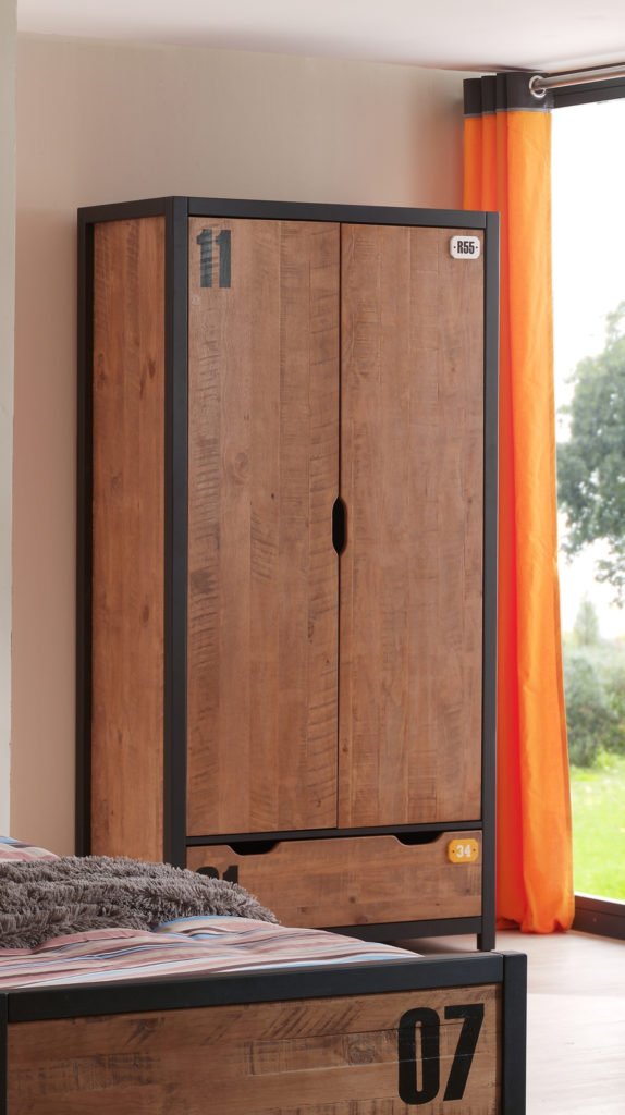 De ALEX-combinatie bestaat uit een nachtkastje, een bed 90x200cm, een rolbed, een 2 deurs kledingkast en een kommode 3 laden - Afbeelding 12