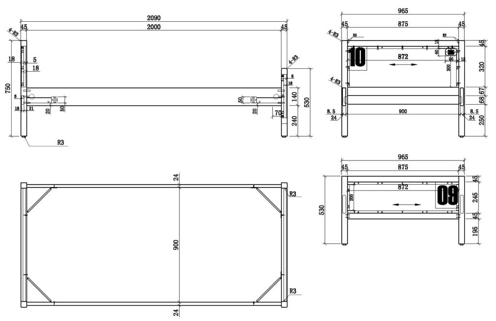 De ALEX-combinatie bestaat uit een nachtkastje, bed 90x200cm , rolbed , bureau , 3 deurs kledingkast en boekenkast - Afbeelding 17