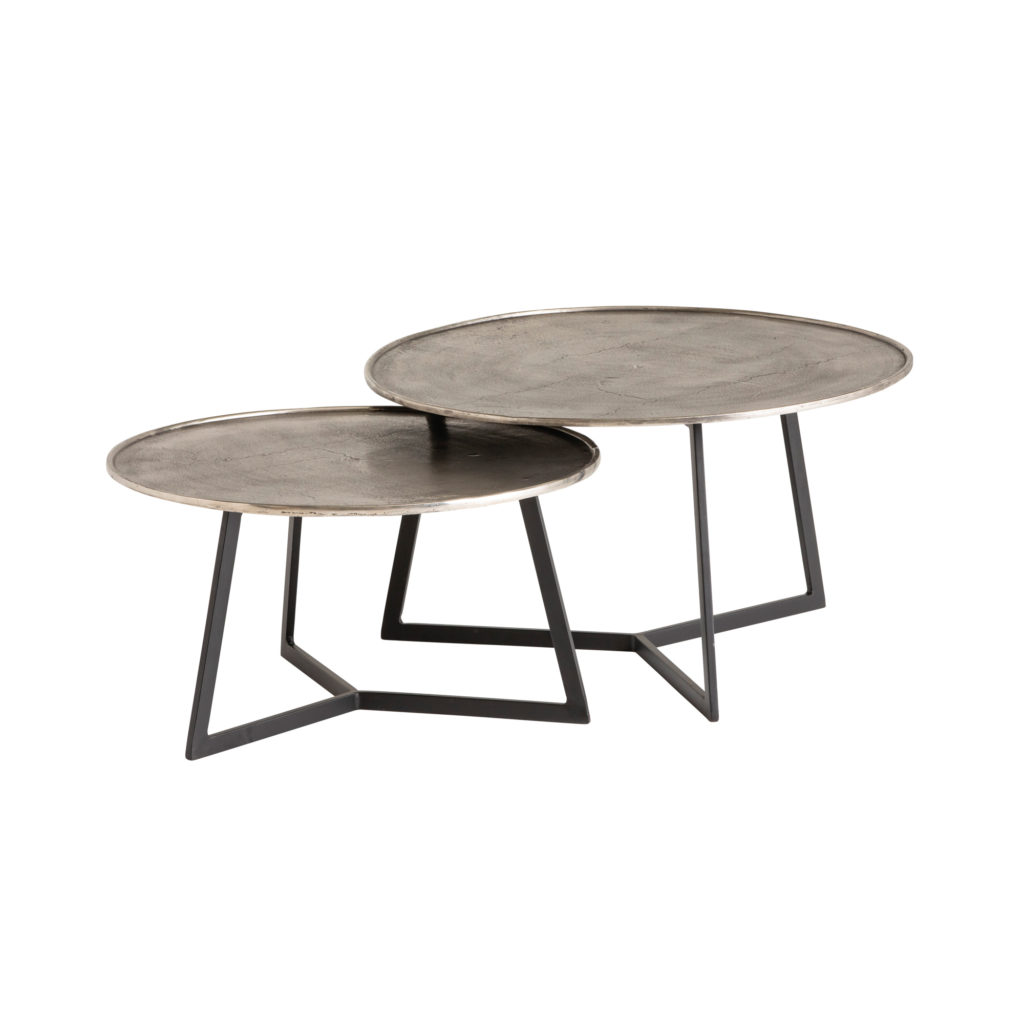 Interlagos salontafel set van 2, Raw nickel black patina - Afbeelding 2