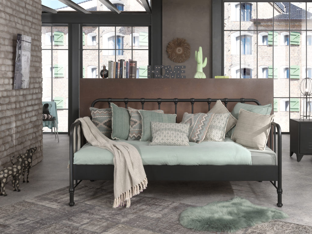 BRONXX KAJUITBED ZWART 90x200CM - Afbeelding 2