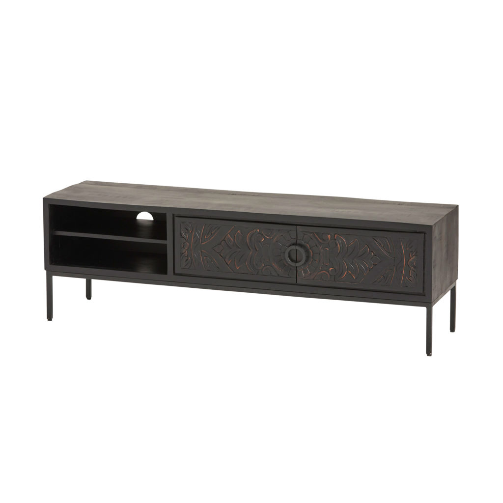 TV dressoir 160 met 2 deuren en 2 open vakken - Afbeelding 2