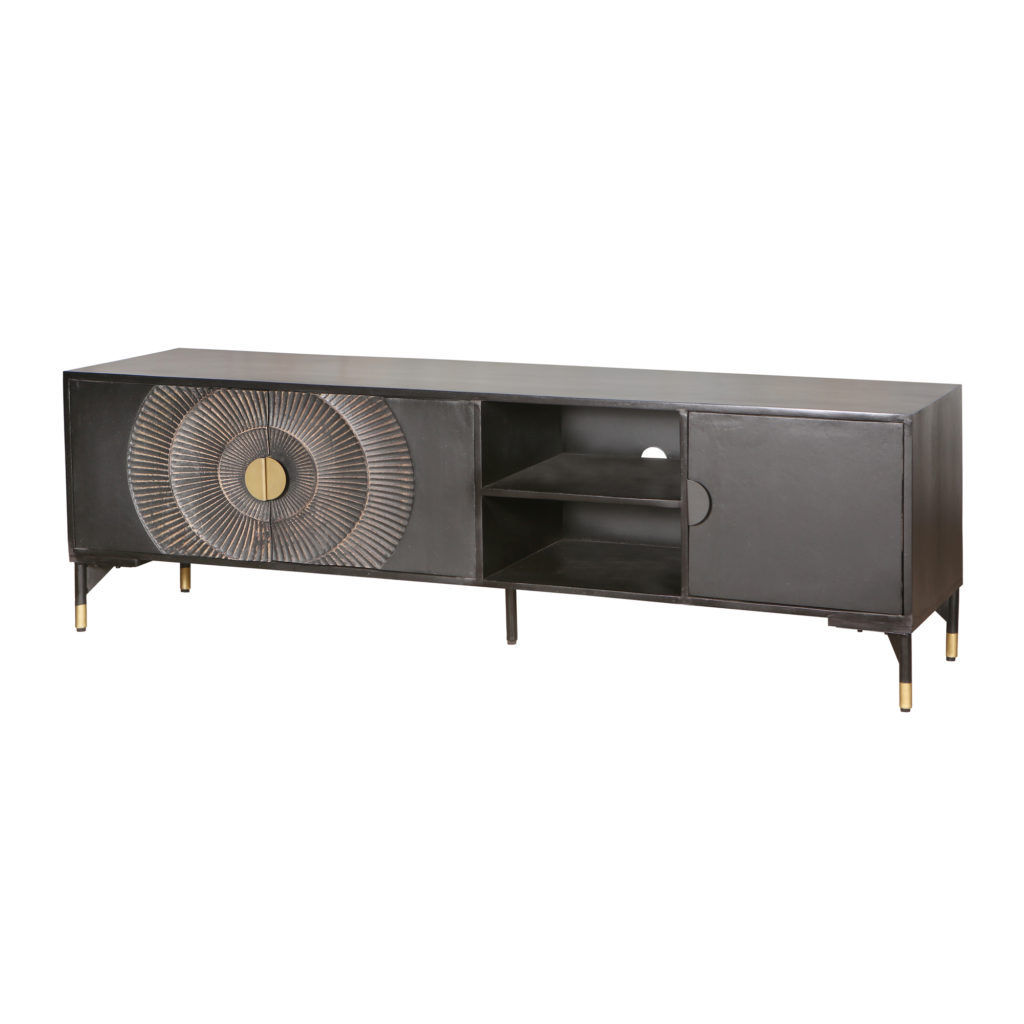 TV dressoir 190 met 3 deuren en 2 open vakken - Afbeelding 2