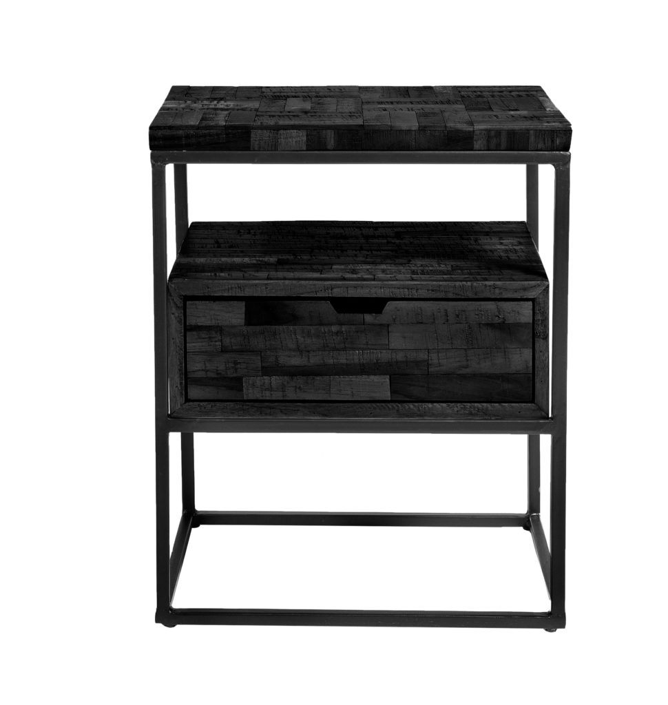 Nachtkastje 1L, Grey Block, G340 zwart - Afbeelding 3