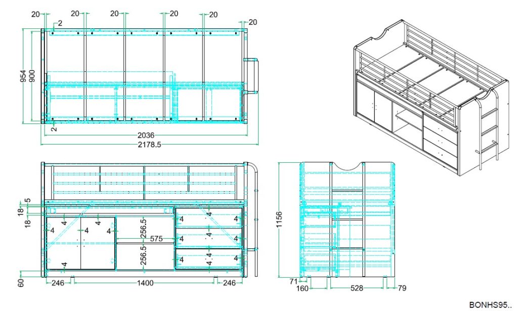BONNY 95 HS TURQUOISE - Afbeelding 3