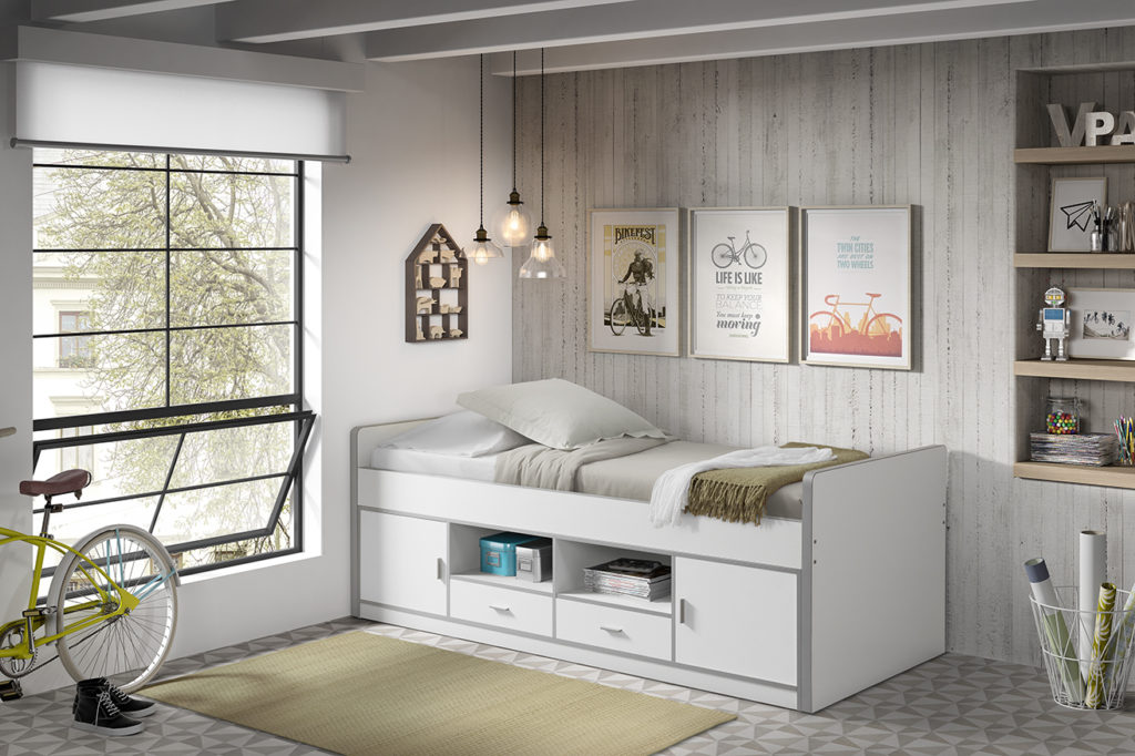 Deze BONNY-combinatie bestaat uit het witte kajuitbed met de bijhorende lattenbodem. - Afbeelding 3