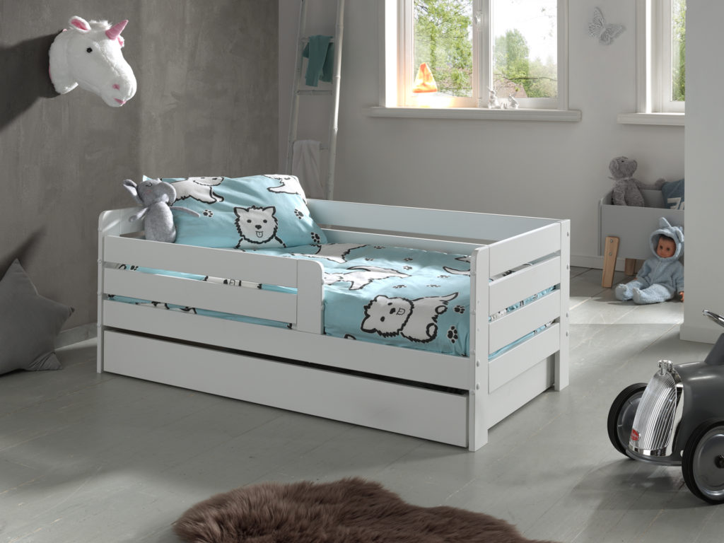 Deze TODDLER combinatie bestaat uit het witte peuterbed (70 x 140 cm) met bijhorende opberglade. - Afbeelding 3