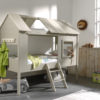 Deze CHARLOTTE combinatie in beige en zandgrijs bestaat uit een boomhutbed (90x200) met bijhorende rollatten bodem. - Afbeelding 4