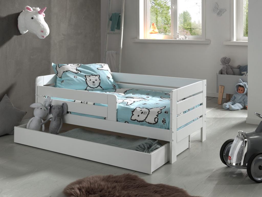 Deze TODDLER combinatie bestaat uit het witte peuterbed (70 x 140 cm) met bijhorende opberglade. - Afbeelding 4