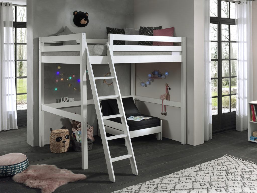 Deze PINO-combinatie bestaat uit een witte PINO mezzanine  en een PINO zetelbed wit - Afbeelding 5