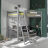 Deze PINO-combinatie bestaat uit een grijze PINO mezzanine , een PINO kommode 4 laden  en een PINO zetelbed grijs - Afbeelding 5