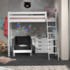 Deze PINO-combinatie bestaat uit een PINO mezzanine 90x200cm wit , een PINO kommode 4 laden  en een PINO zetelbed wit - Afbeelding 5