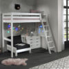 Deze PINO-combinatie bestaat uit een PINO mezzanine 90x200cm wit , een PINO kommode 4 laden  en een PINO zetelbed wit - Afbeelding 6