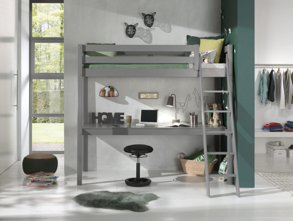 Deze PINO-combinatie bestaat uit een grijs PINO stapelbed van180cm  en een PINO 2 lades grijs - Afbeelding 6