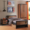 De ALEX-combinatie bestaat uit een bed 90x200cm , lattenbodem kader 13l,  Lade rolbed ,  nachtkastje en  2 deurs kledingkast. - Afbeelding 7