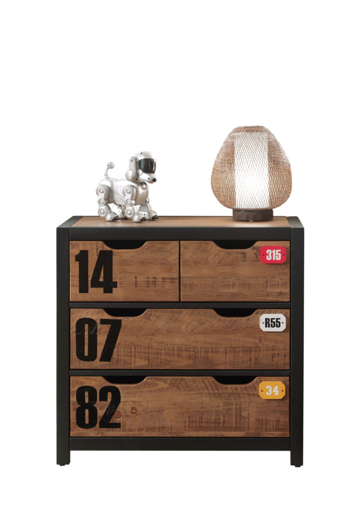 De ALEX-combinatie bestaat uit een nachtkastje, bed 90x200cm , rolbed , bureau , 3 deurs kledingkast, boekenkast en kommode 3 laden - Afbeelding 9