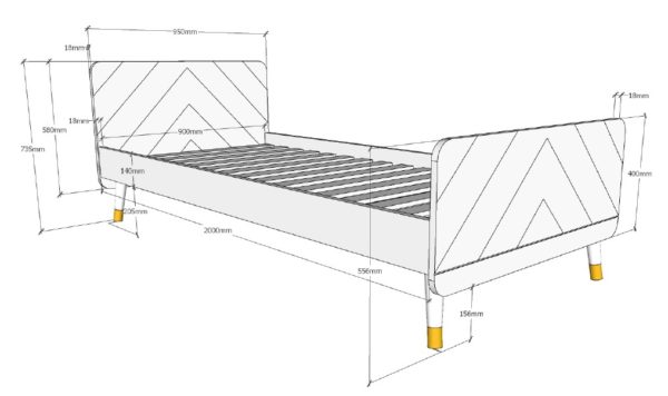 Deze BILLY-combinatie bestaat uit het witte BILLY-bed (90x200cm), het witte nachtkastje en de kaptafel. - Image 9