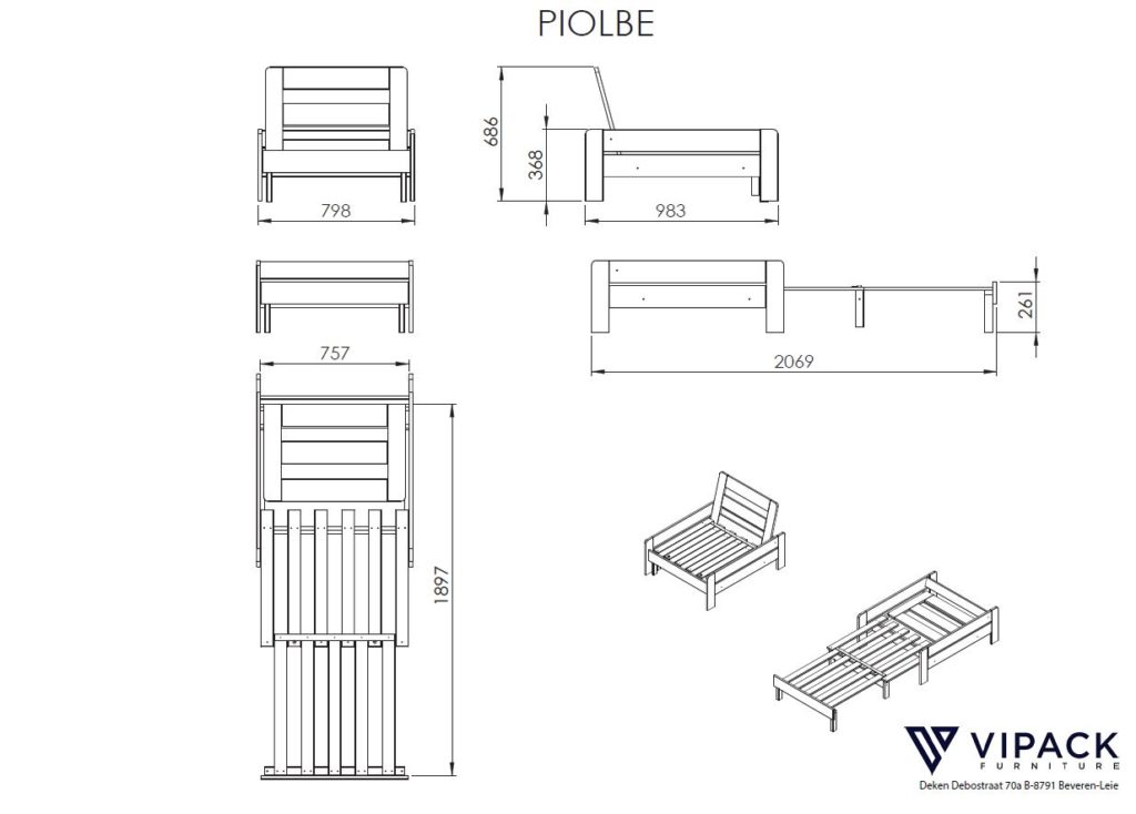 Deze PINO-combinatie bestaat uit een PINO mezzanine 90x200cm grijs en een PINO zetelbed grijs - Afbeelding 9