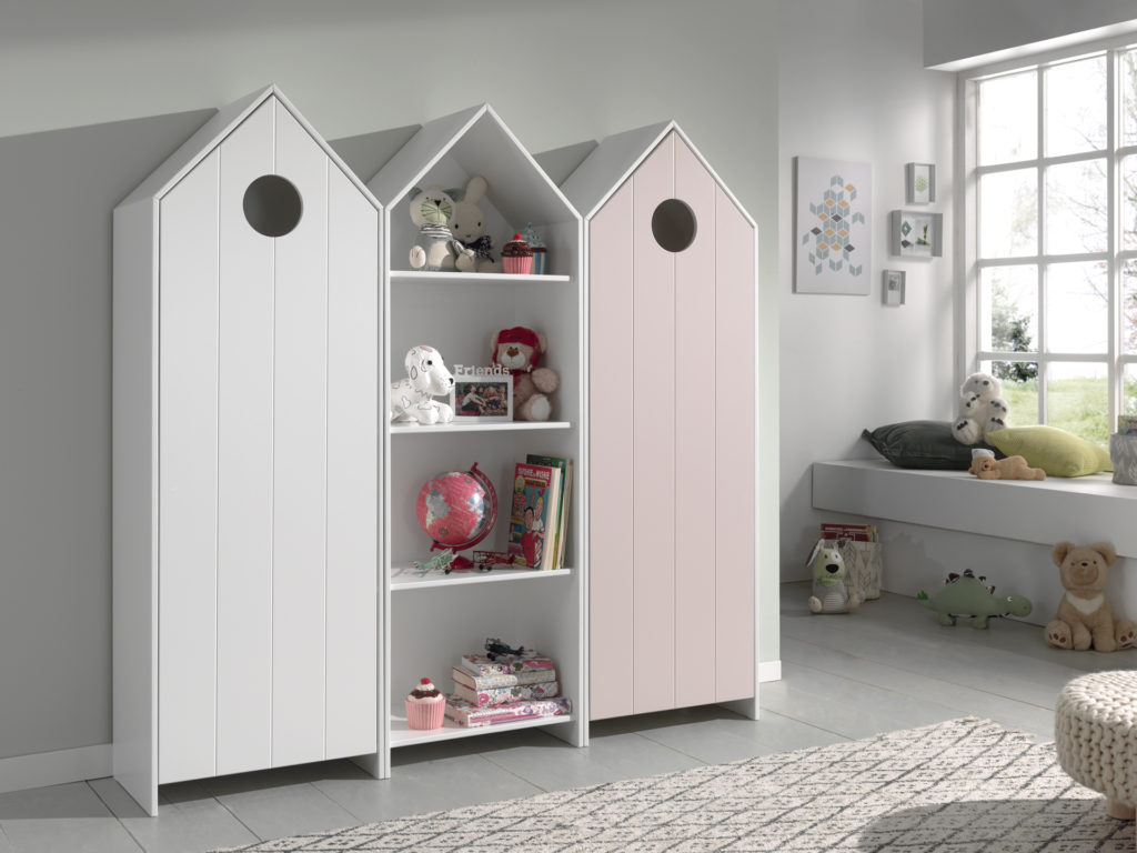 Deze CASAMI combinatie bestaat uit 3 kasten: 2 kastjes met witte en roze deur en 1 open kast. - Afbeelding 10