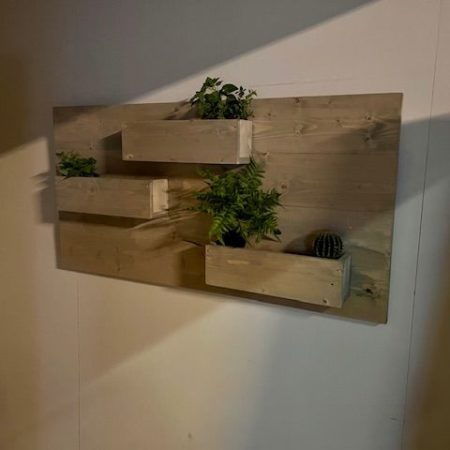 Steigerhouten wandbord Bloem