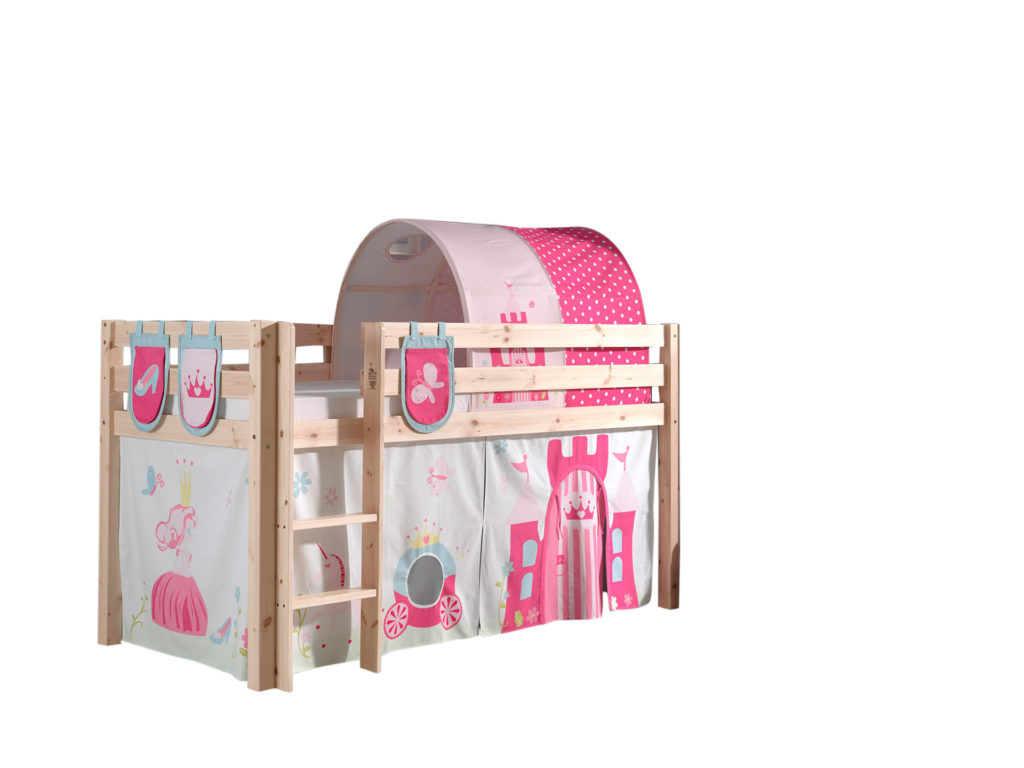 Deze PINO-combinatie bestaat uit een midden slaper, een gordijn prinses, 3 zakken prinses en een tunnel prinses