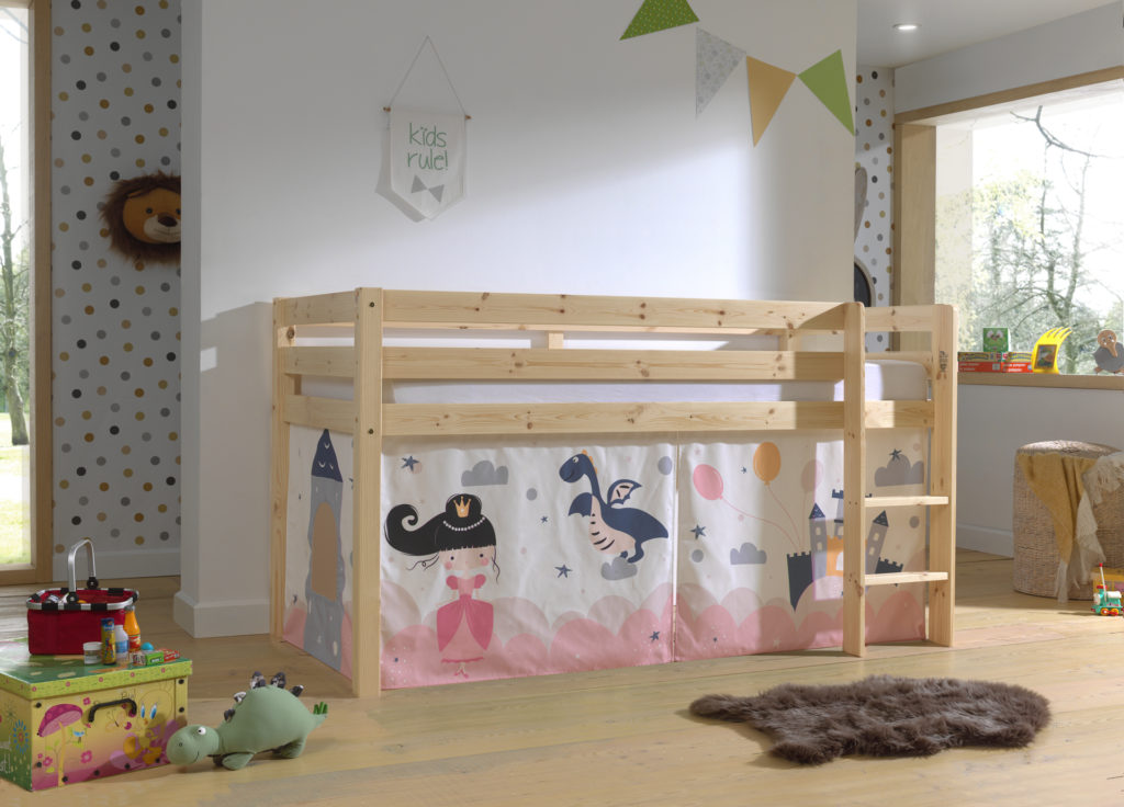 Deze PINO-combinatie bestaat uit een halfhoog slaper en een gordijn prinses Sophie - Afbeelding 4