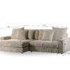3 zits bank CL L+R, stof Lincoln 83, RIB920 naturel - Afbeelding 11