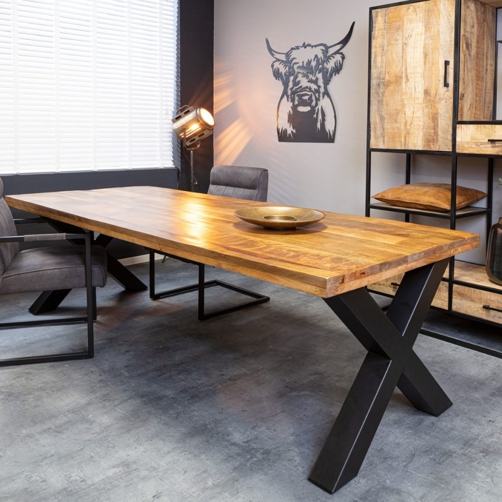 Eetkamertafel Denver | Rechthoek X-poot | 200 cm - Afbeelding 2