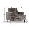 1 zits fauteuil, stof Haga 16, E230 antraciet - Afbeelding 7