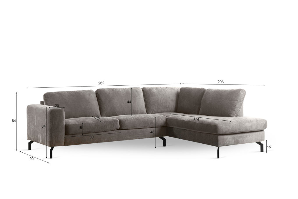 3 zits hoek rechts, stof Perfect Harmony 04, R720 champagne - Afbeelding 7