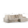 3 zits bank CL L+R, stof Vito 23, D460 beige - Afbeelding 10
