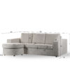 3 zits bank CL L+R, stof Lord 22, E460 beige - Afbeelding 3