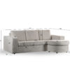 3 zits bank CL L+R, stof Lord 22, E460 beige - Afbeelding 4
