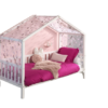 Wit DALLAS bed (90x200) en bijhorende textielset.
