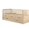 Deze FRITZ combinatie in milky pinebestaat uit een bed (90x200) met3 opberglades en bijhorend rolbed.