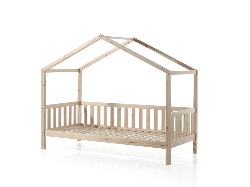 Natuurkleurig DALLAS bed (90x200) en bijhorende textielset. - Afbeelding 2