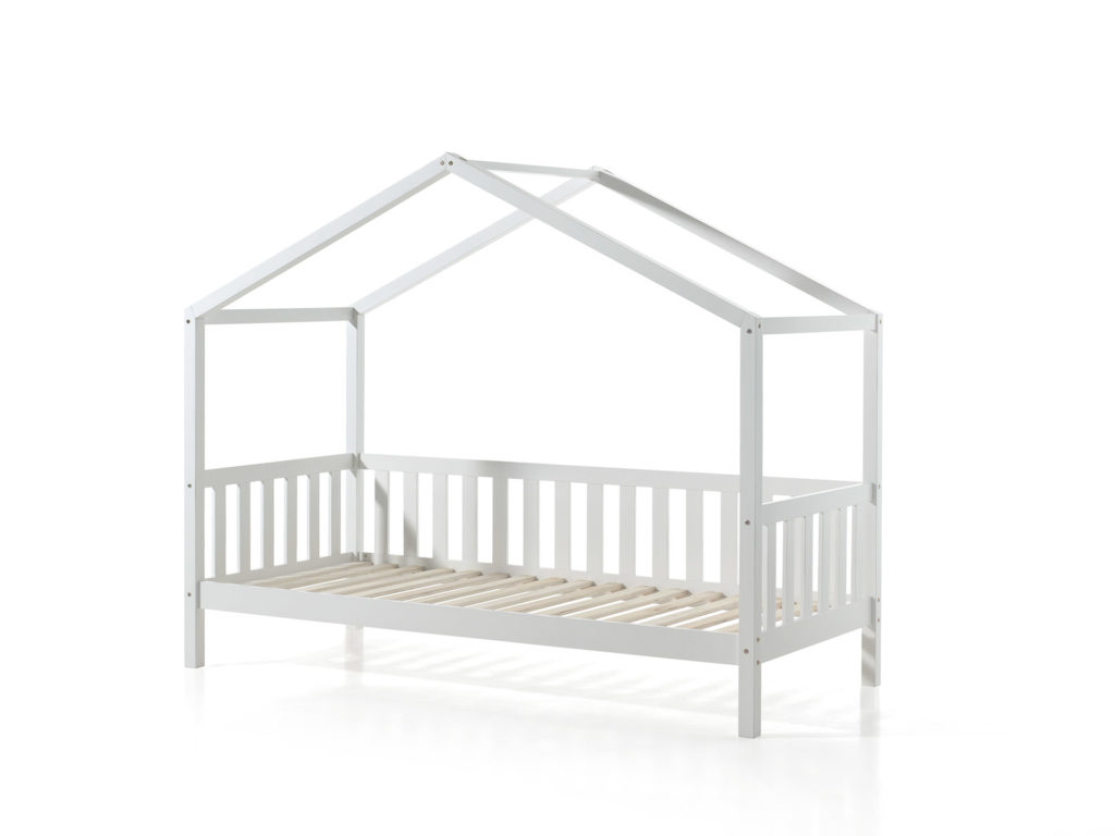 Wit DALLAS bed (90x200) met rolbed en bijhorende textielset. - Afbeelding 2