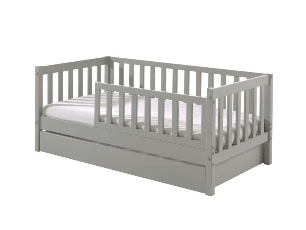 Deze TODDLER combinatie bestaat uit het grijze peuterbed (70 x 140 cm) met bijhorende opberglade. - Afbeelding 2