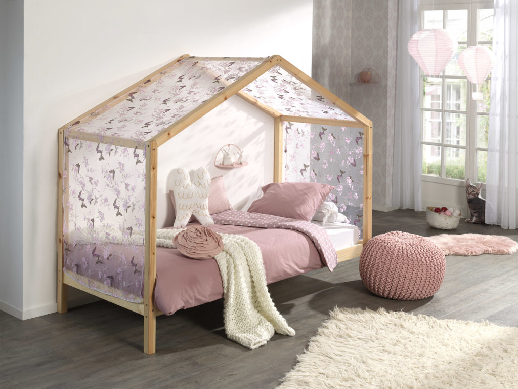 Natuurkleurig DALLAS bed (90x200) en bijhorende textielset - Afbeelding 3
