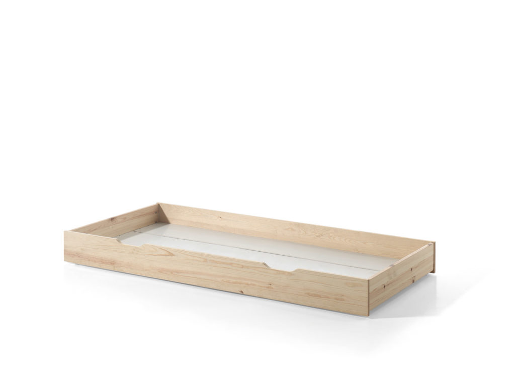 Natuurkleurig DALLAS bed (90x200) met rolbed en bijhorende textielset. - Afbeelding 3