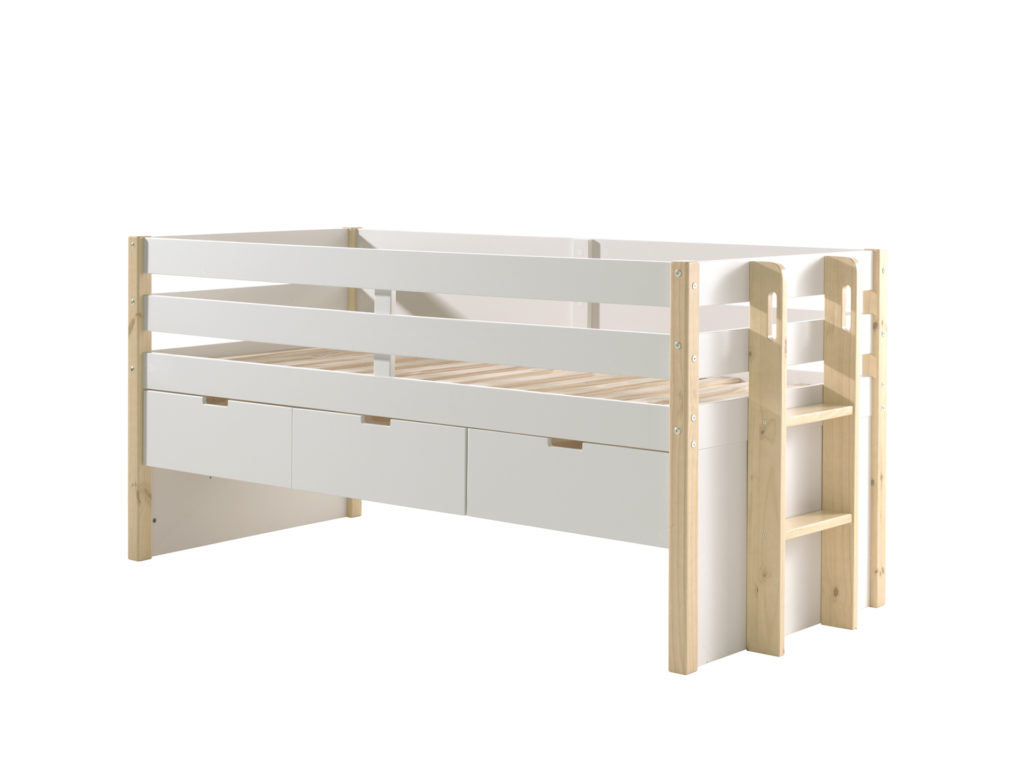 Deze MARGRIT combinatie bestaat uit het MARGRIT kajuitbed (90 x 200 cm) met 3 lades en rolbed. - Afbeelding 3