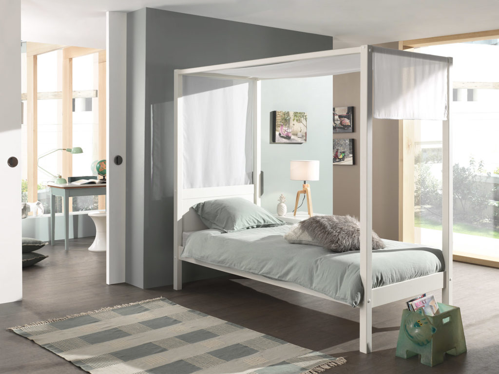 Wit hemelbed 90 x 200 cm - Afbeelding 3