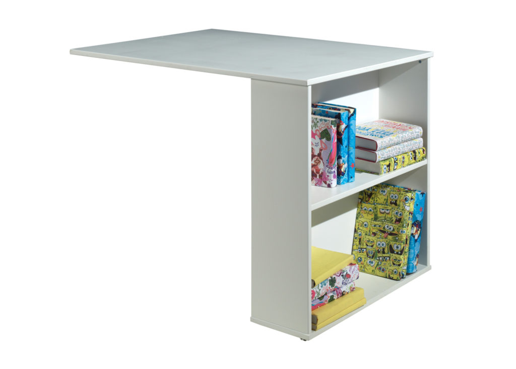 Deze PINO-combinatie bestaat uit een witte PINO hoogslaper, een PINO bureau, een PINO kommode met 4 laden en een PINO hangtablet - Afbeelding 3