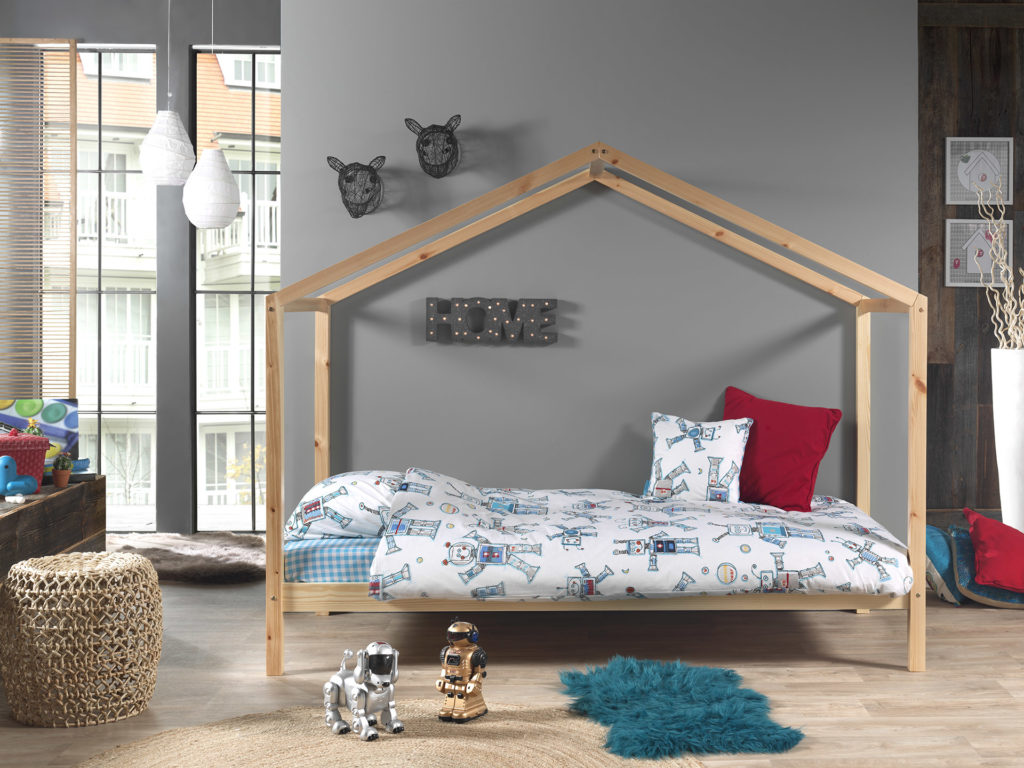 Natuurkleurig DALLAS bed (90x200) en bijhorende textielset - Afbeelding 4
