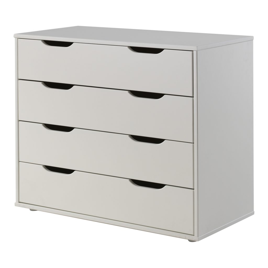 Deze PINO-combinatie bestaat uit een witte PINO hoogslaper, een PINO bureau, een PINO kommode met 4 laden en een PINO hangtablet - Afbeelding 4