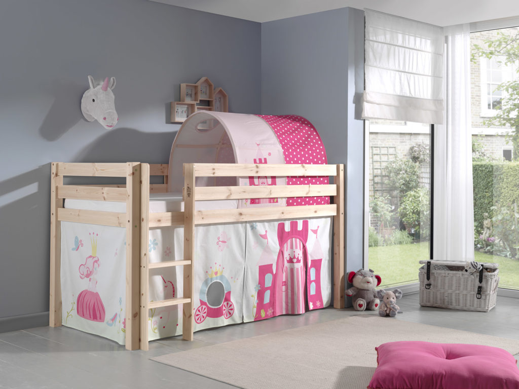 Deze PINO-combinatie bestaat uit een natuurkleurige PINO hoogslaper , een speelgordijn princess en een tunnel princess - Afbeelding 5