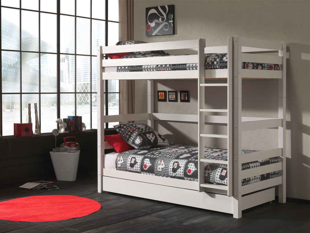 Deze PINO-combinatie bestaat uit een PINO wit PINO stapelbed en een PINO rolbed 90x195cm wit - Afbeelding 5