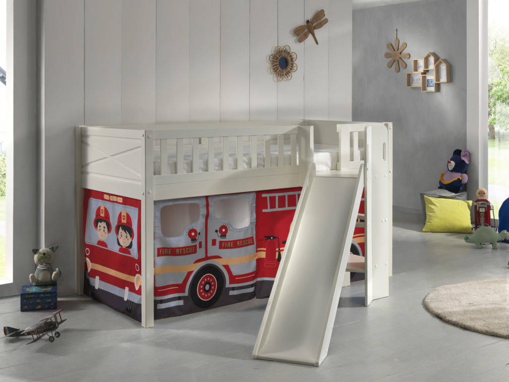 Deze SCOTT combinatie bestaat uit de hoogslaper met glijbaan en het FIRE TRUCK speelgordijn. - Afbeelding 5